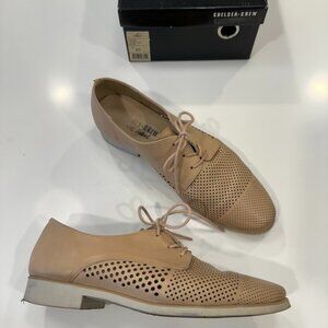 Chelsea Crew Black Label "Westy" Perforated Leather Oxfords Nude